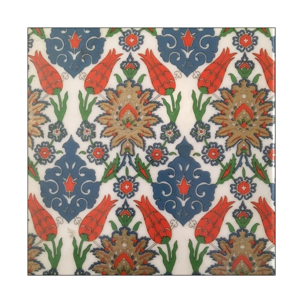 Vintage Set of Two Melamine Trays in Retro Print